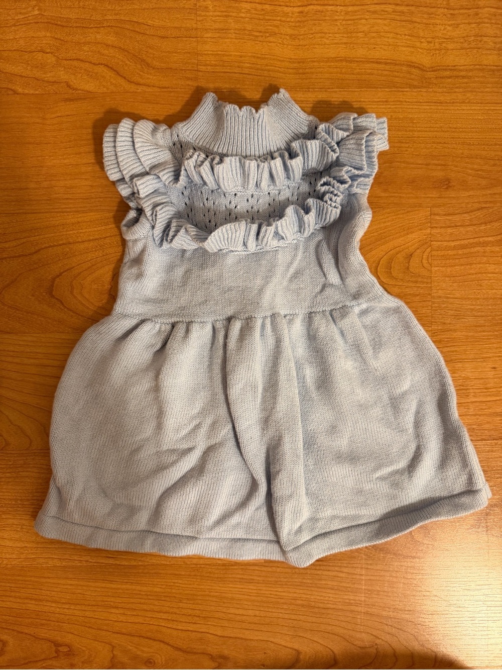 Janie and Jack Light Blue Ruffle Knit Sweater Dress